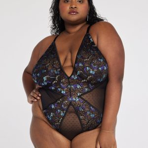 BUTTERFLY WINGS LACE & MESH TEDDY