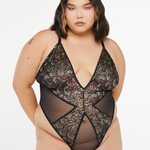 BUTTERFLY WINGS LACE & MESH TEDDY