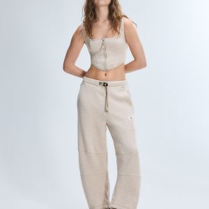 CARGO FLEECE BARREL LEG SWEATPANT