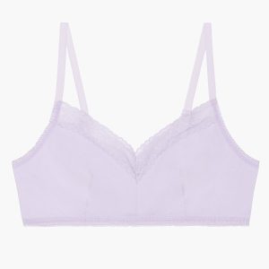 COTTON ESSENTIALS LACE-TRIM BRALETTE
