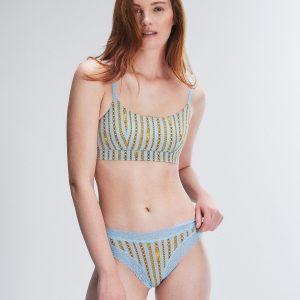 COTTON ESSENTIALS LACE-TRIM CHEEKY PANTY