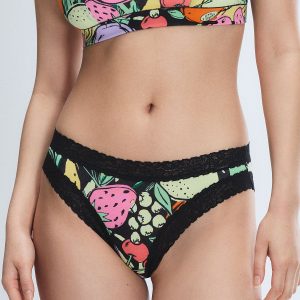 COTTON ESSENTIALS LACE-TRIM CHEEKY PANTY