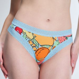 COTTON ESSENTIALS LACE-TRIM CHEEKY PANTY