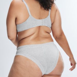 COTTON ESSENTIALS LACE-TRIM CHEEKY PANTY