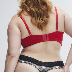 COTTON ESSENTIALS LACE-TRIM MID-RISE THONG PANTY