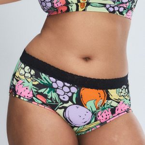 COTTON ESSENTIALS LACE-TRIM SHORTIE PANTY