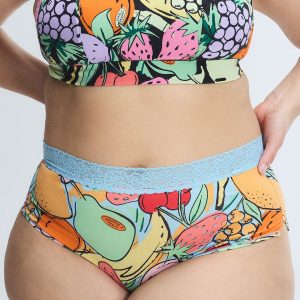 COTTON ESSENTIALS LACE-TRIM SHORTIE PANTY