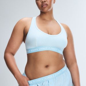 COTTON ESSENTIALS LOGO-TRIM RACERBACK BRALETTE