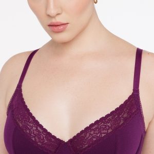 COTTON ESSENTIALS LACE-TRIM UNLINED BRA