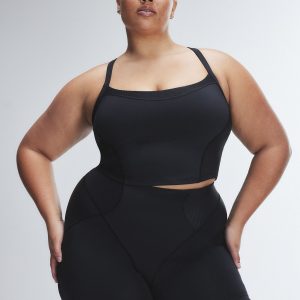 CURVE ALERT RIB SHELF-BRA TANK