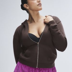 ESSENTIAL FLEECE LOGO GRAPHIC ZIP-UP HOODIE