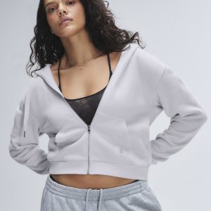 ESSENTIAL FLEECE LOGO GRAPHIC ZIP-UP HOODIE