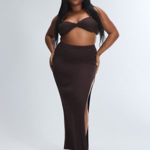 FEATHERWEIGHT KNIT SLIT SKIRT