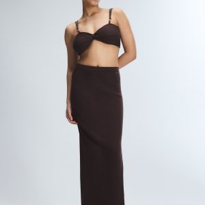 FEATHERWEIGHT KNIT SLIT SKIRT
