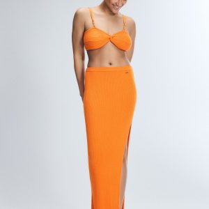 FEATHERWEIGHT KNIT SLIT SKIRT