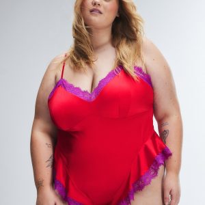 NITE SHADE LACE-TRIM SLEEP TEDDY