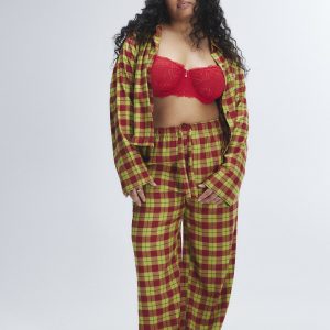 WOMEN'S FLANNEL FEELS SLEEP TOP AND BOTTOM 2-PIECE SET