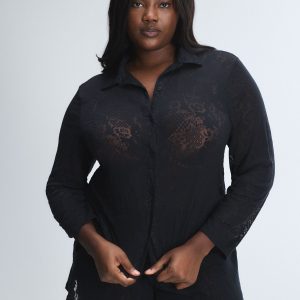 FLORAL BURNOUT SLEEP BUTTON-DOWN SHIRT