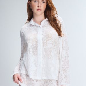 FLORAL BURNOUT SLEEP BUTTON-DOWN SHIRT