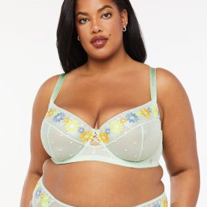 FREE SPIRIT FLORAL EMBROIDERED UNLINED BALCONETTE BRA