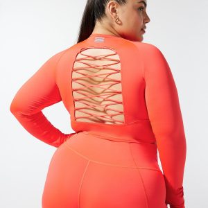 LACE UP OPEN-BACK LONG-SLEEVE TOP