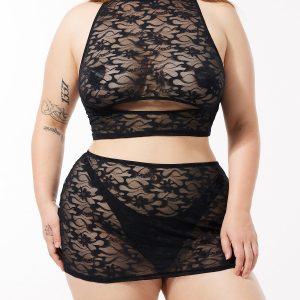 LINK UP LACE KEYHOLE SKIRT