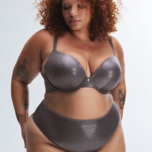NEW MICROFIBER METALLIC PUSH-UP BRA