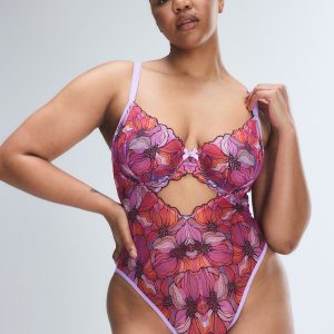 MOSAIC FLORAL LACE UNDERWIRE TEDDY