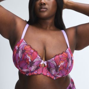 MOSAIC FLORAL LACE UNLINED DEMI BRA