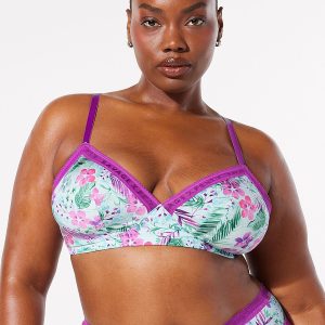 NEW MICROFIBER LOGO-TRIM UNLINED BRALETTE