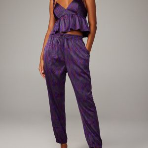 NIGHT STAR CHASER SATIN SLEEP PANTS