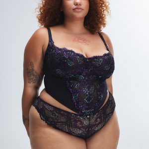 ROMANTIC CORDED LACE METALLIC BUSTIER