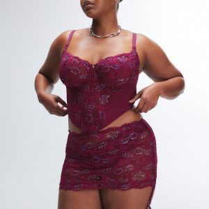 ROMANTIC CORDED LACE METALLIC BUSTIER