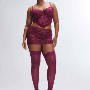 ROMANTIC CORDED LACE METALLIC GARTER SKIRT