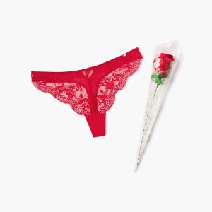 ROSE DELIVERY LACE THONG PANTY