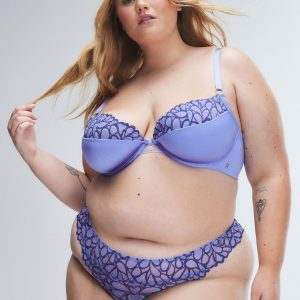 SAVAGE NOT SORRY HALF-CUP PLUNGE BRA WITH LACE