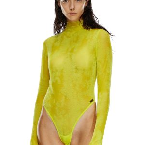 SAVAGE X DIESEL DENIM SMOKE LONG-SLEEVE BODYSUIT TEDDY