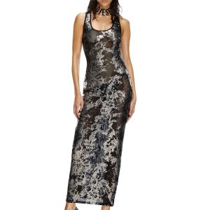 SAVAGE X DIESEL FOILED FISHNET MAXI SLEEP SLIP