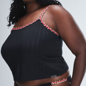 SLEEK STITCH MODAL ROSETTE-TRIM SLEEP CAMI