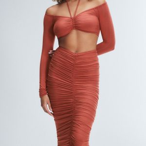 SLEEK STITCH MODAL RUCHED SKIRT