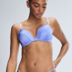 SLIPPER SATIN PUSH-UP PLUNGE BRA
