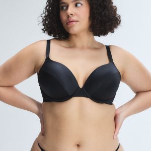 SLIPPER SATIN PUSH-UP PLUNGE BRA