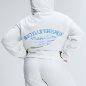 WEEKENDER TERRY BRIDAL ZIP-UP HOODIE WITH EMBROIDERED LOGO