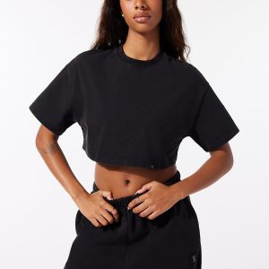 ESSENTIAL HEAVY JERSEY WASHED CROPPED TEE
