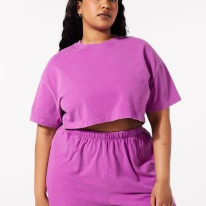 ESSENTIAL HEAVY JERSEY WASHED CROPPED TEE