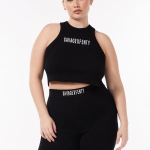 ESSENTIAL HEAVY RIB CROPPED LOGO TANK