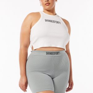 ESSENTIAL HEAVY RIB CROPPED LOGO TANK