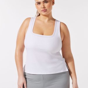 ESSENTIAL HEAVY RIB SQUARE-NECK TANK