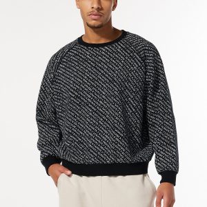 ESSENTIAL STACKED MONOGRAM RAGLAN CREWNECK SWEATSHIRT